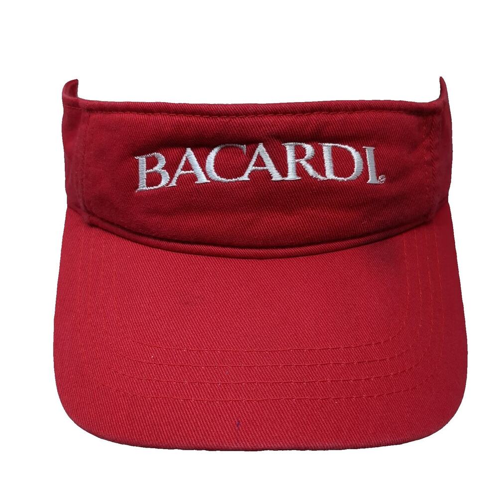 Bacardi Visor Red One Size Hat Adjustable Strapback White Embroidery 2006